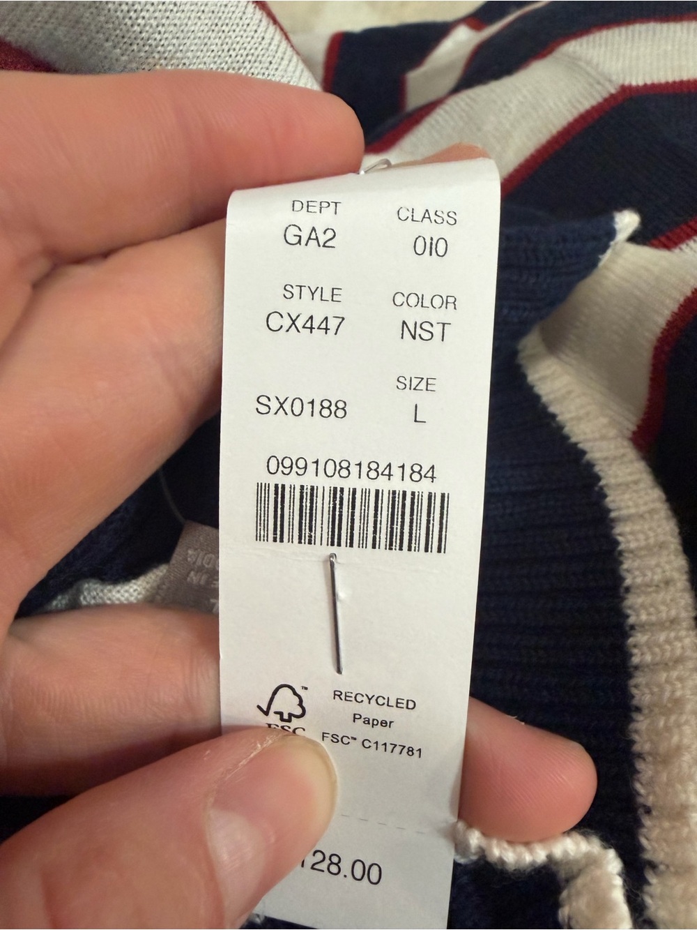 J crew navy stripe Sweater-polo in striped merino wool - Picture 5 of 6